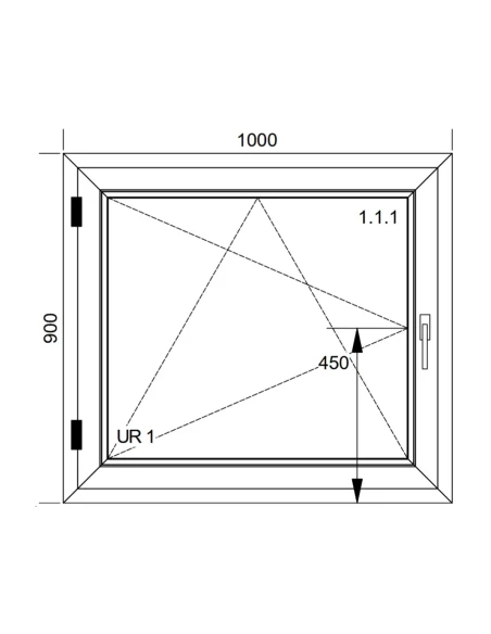 Kunststofffenster PVC Fenster 100x90 cm DREH/KIPP Aluplast Ideal 4000