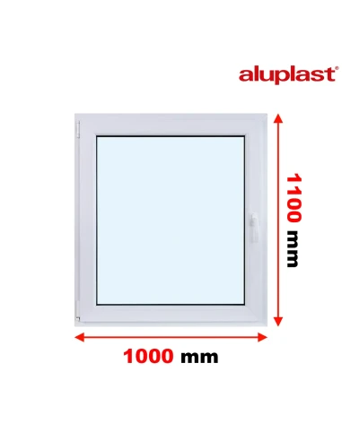 Kunststofffenster PVC Fenster 100x110 cm DREH/KIPP Aluplast Ideal 4000
