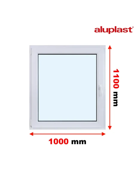 Kunststofffenster PVC Fenster 100x110 cm DREH/KIPP Aluplast Ideal 4000