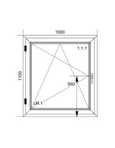 Kunststofffenster PVC Fenster 100x110 cm DREH/KIPP Aluplast Ideal 4000 2