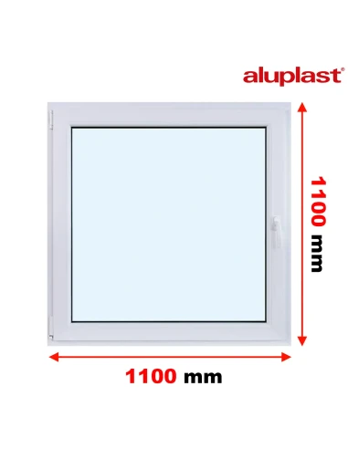 Kunststofffenster PVC Fenster 110x110 cm DREH/KIPP Aluplast Ideal 4000