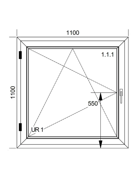 Kunststofffenster PVC Fenster 110x110 cm DREH/KIPP Aluplast Ideal 4000
