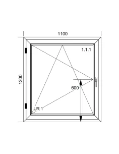 Kunststofffenster PVC Fenster 110x120 cm DREH/KIPP Aluplast Ideal 4000 2