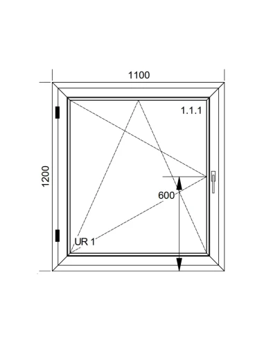 Kunststofffenster PVC Fenster 110x120 cm DREH/KIPP Aluplast Ideal 4000