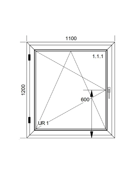 Kunststofffenster PVC Fenster 110x120 cm DREH/KIPP Aluplast Ideal 4000
