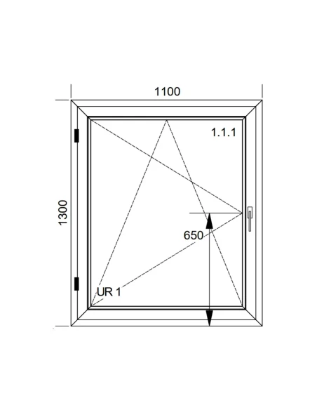 Kunststofffenster PVC Fenster 110x130 cm DREH/KIPP Aluplast Ideal 4000