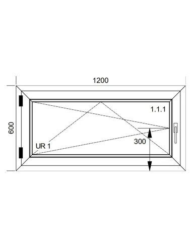 Kunststofffenster PVC Fenster 120x60 cm DREH/KIPP Aluplast Ideal 4000