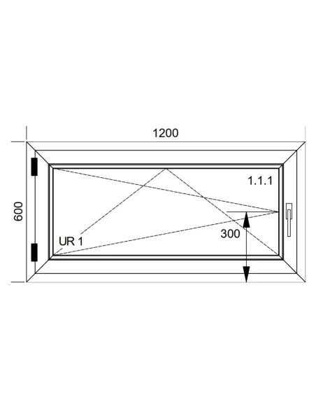 Kunststofffenster PVC Fenster 120x60 cm DREH/KIPP Aluplast Ideal 4000