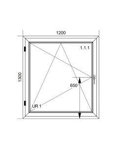 Kunststofffenster PVC Fenster 120x130 cm DREH/KIPP Aluplast Ideal 4000 2