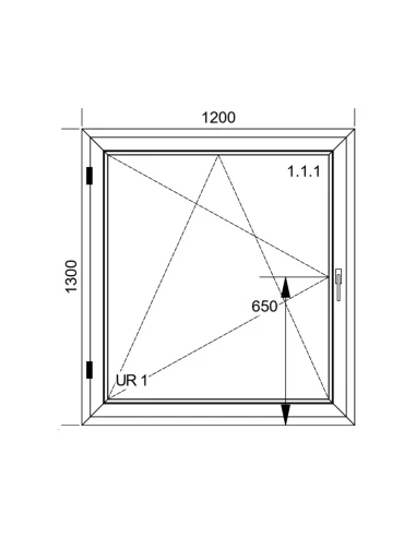 Kunststofffenster PVC Fenster 120x130 cm DREH/KIPP Aluplast Ideal 4000