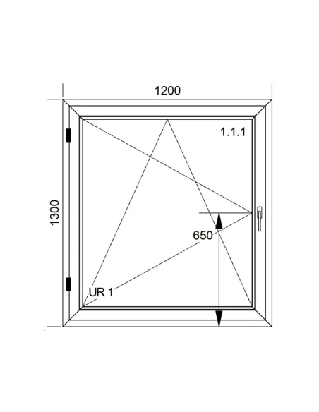 Kunststofffenster PVC Fenster 120x130 cm DREH/KIPP Aluplast Ideal 4000