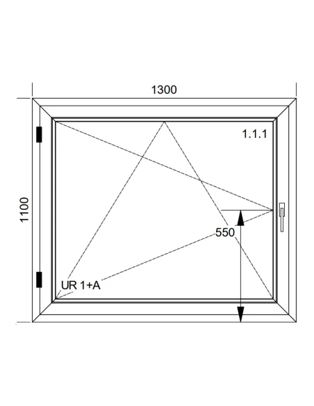 Kunststofffenster PVC Fenster 130x110 cm DREH/KIPP Aluplast Ideal 4000