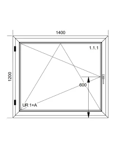 Kunststofffenster PVC Fenster 140x120 cm DREH/KIPP Aluplast Ideal 4000 2