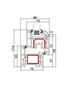 Kunststoff Balkontür 900 x 2000 mm DREH/KIPP 2