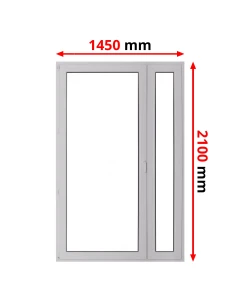 Kunststoff Balkontür 1450 x 2100 mm DREH/KIPP + FIX