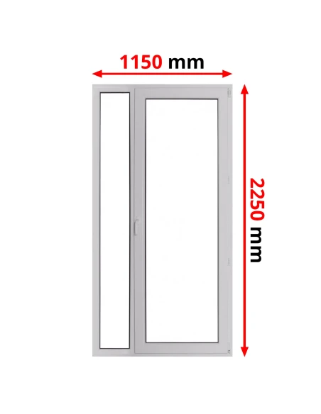 Kunststoff Balkontür 1150 x 2250 mm FIX + DREH/KIPP