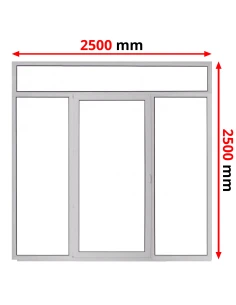 Kunststoff Balkontür Terassentür 2500 x 2500 mm FIX + DREH/KIPP + FIX mit Oberlicht