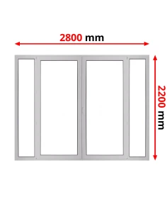 Kunststoff Balkontür 2800 x 2200 mm Terassentür FIX + DREH + DREH/KIPP + FIX