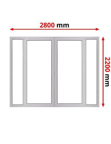 Kunststoff Balkontür 2800 x 2200 mm Terassentür FIX + DREH + DREH/KIPP + FIX