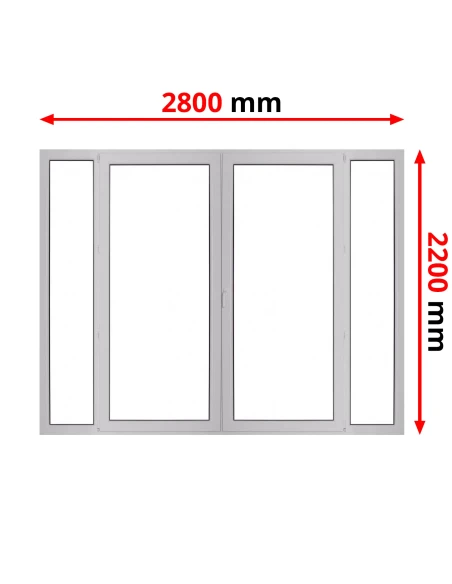 Kunststoff Balkontür 2800 x 2200 mm Terassentür FIX + DREH + DREH/KIPP + FIX
