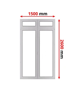 Kunststoff Balkontür 1500 x 2600 mm DREH + DREH/KIPP mit Oberlicht