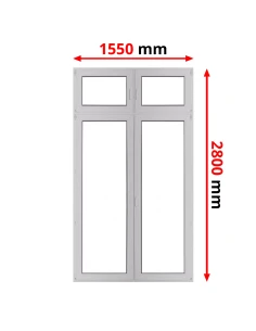 Kunststoff Balkontür 1550 x 2800 mm DREH + DREH/KIPP mit Oberlicht