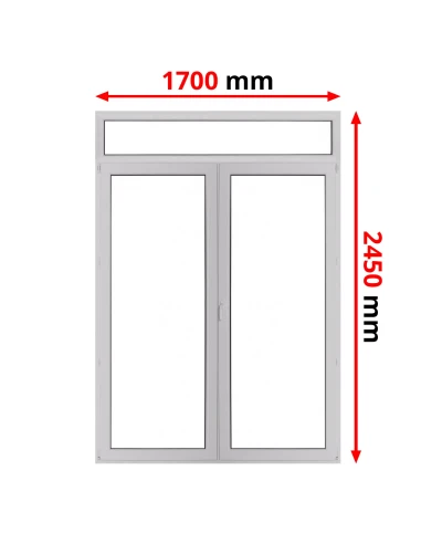 Kunststoff Balkontür 1700 x 2450 mm DREH + DREH/KIPP mit Oberlicht
