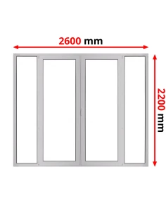 Kunststoff Balkontür 2600 x 2200 mm Terassentür FIX + DREH + DREH/KIPP + FIX
