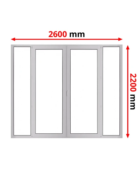 Kunststoff Balkontür 2600 x 2200 mm Terassentür FIX + DREH + DREH/KIPP + FIX