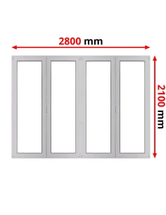 Kunststoff Balkontür 2800 x 2100 mm Terassentür DREH + DREH/KIPP + DREH + DREH/KIPP