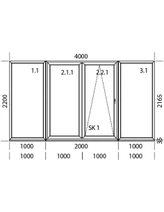 PSK Terassentür PVC 4000 x 2200 mm Schiebetür 2