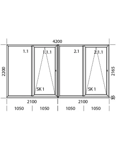 PSK Terassentür PVC 4200 x 2200 mm Schiebetür 2
