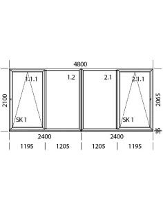 PSK Terassentür PVC 4800 x 2100 mm Schiebetür 2