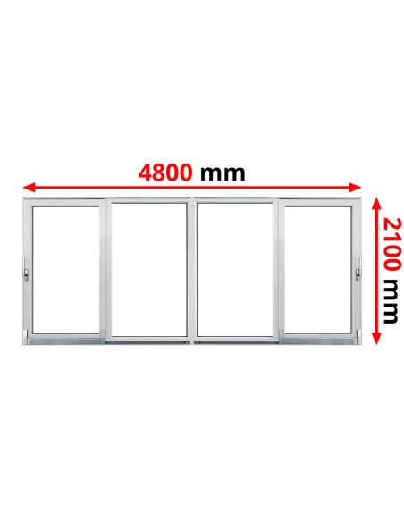 PSK Terassentür PVC 4800 x 2100 mm Schiebetür