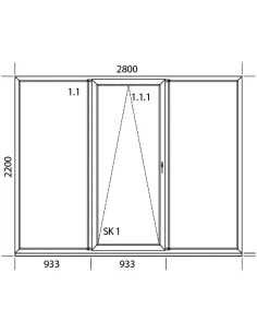 PSK Terassentür PVC 2800 x 2200 mm Schiebetür 2