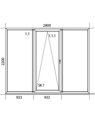 PSK Terassentür PVC 2800 x 2200 mm Schiebetür
