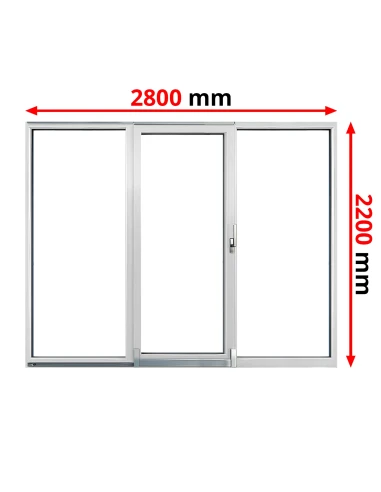 PSK Terassentür PVC 2800 x 2200 mm Schiebetür