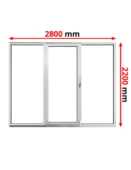 PSK Terassentür PVC 2800 x 2200 mm Schiebetür