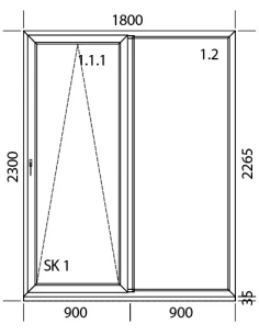 PSK Terassentür PVC 1800 x 2300 mm Schiebetür 2