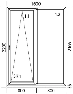 PSK Terassentür PVC 1600 x 2200 mm Schiebetür 2
