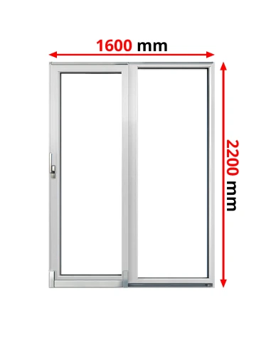 PSK Terassentür PVC 1600 x 2200 mm Schiebetür