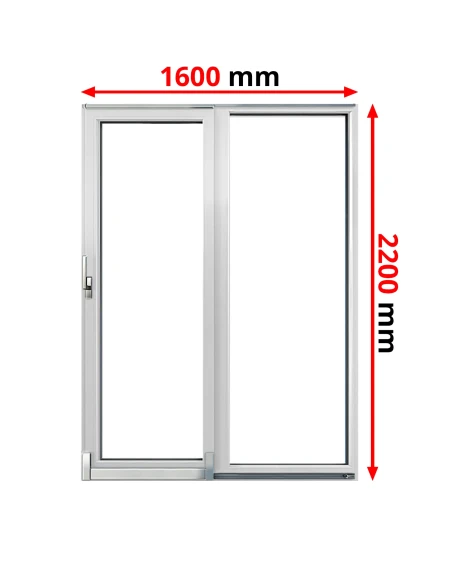 PSK Terassentür PVC 1600 x 2200 mm Schiebetür