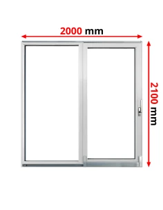 PSK Terassentür PVC 2000 x 2100 mm Schiebetür