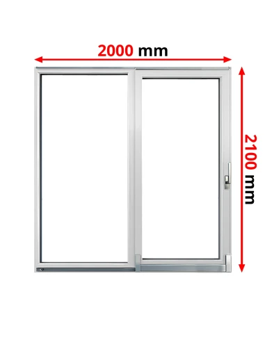 PSK Terassentür PVC 2000 x 2100 mm Schiebetür