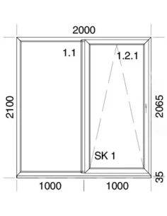 PSK Terassentür PVC 2000 x 2100 mm Schiebetür 2