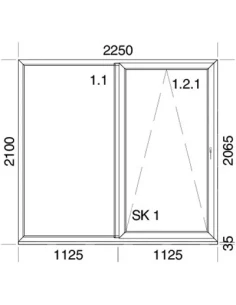 PSK Terassentür PVC 2250 x 2100 mm Schiebetür 2