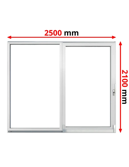 PSK Terassentür PVC 2500 x 2100 mm Schiebetür