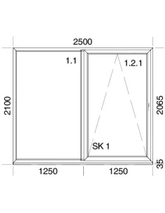 PSK Terassentür PVC 2500 x 2100 mm Schiebetür 2