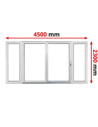 PSK Terassentür PVC 4500 x 2300 mm DREH/KIPP + Schiebetür + DREH/KIPP
