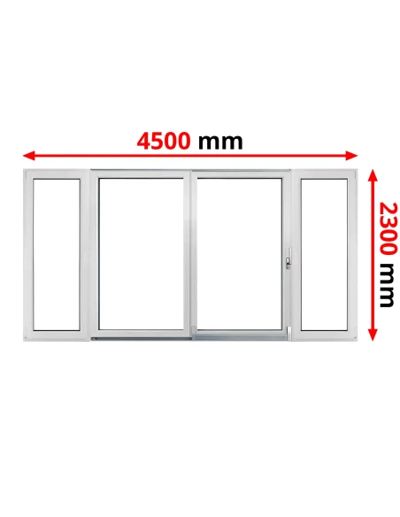 PSK Terassentür PVC 4500 x 2300 mm DREH/KIPP + Schiebetür + DREH/KIPP